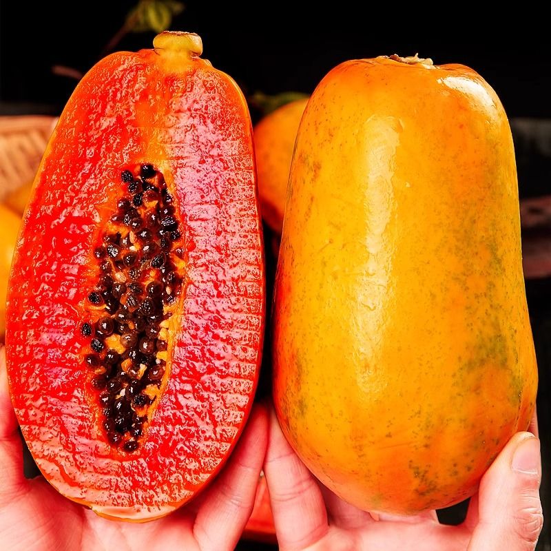 红心牛奶木瓜正宗整箱新鲜孕妇水果当季净重1斤中果【单果300克以上】